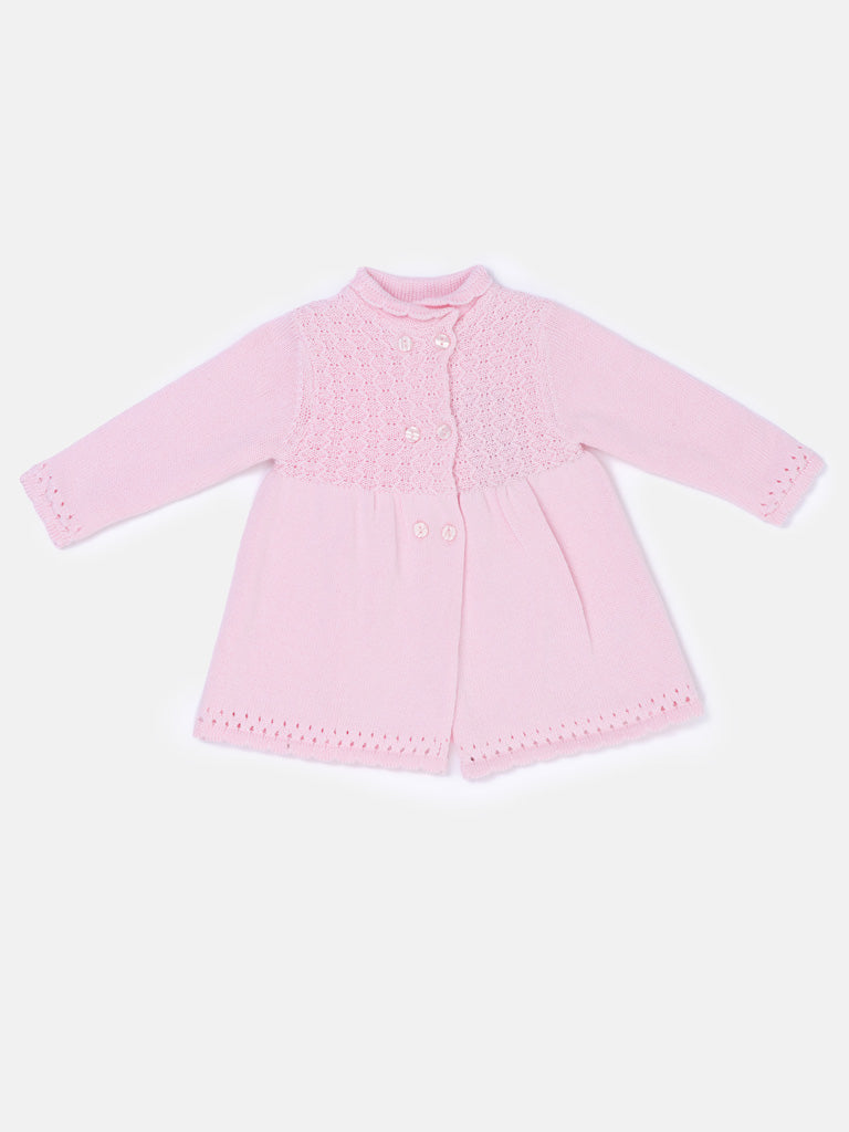 Baby Girl Long Sleeve Flare Cardigan - Baby Pink