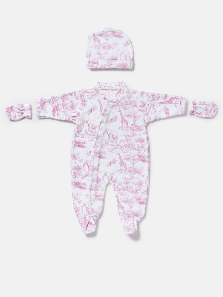 Baby Grow Safari Collection 3-Piece Set - Baby Pink