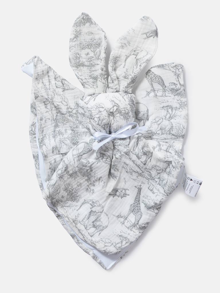 Baby Safari Collection Bunny Comforter - Grey