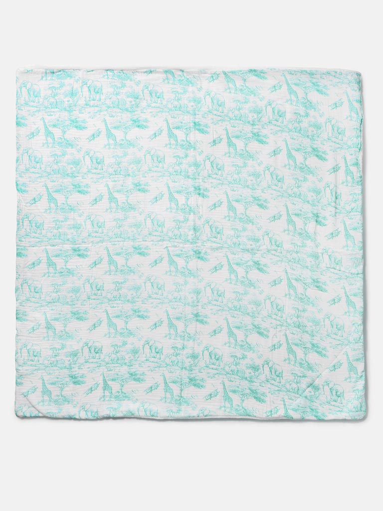 Baby Safari Collection Blanket - Mint Green