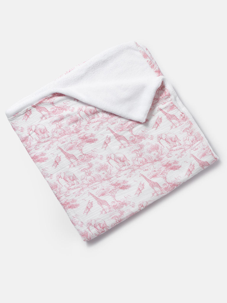 Baby Safari Collection Blanket - Baby Pink