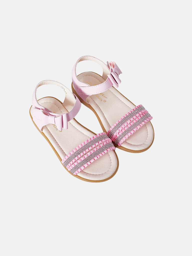 Baby Girl Tia Strap and Bow Sandals Collection-Baby Pink