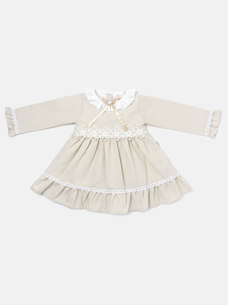 Baby Girl Regina Collection Frilly Dress - Beige