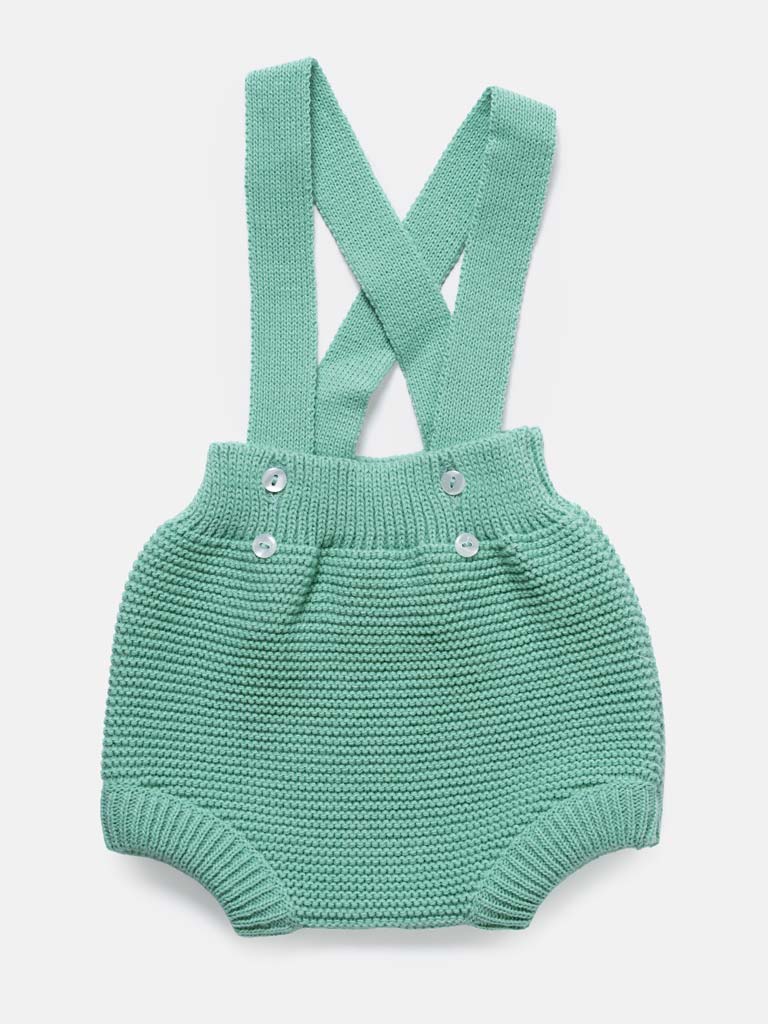 Baby Boy 2-Piece Spanish Knitted Romper & Shirt Set - Mint Green