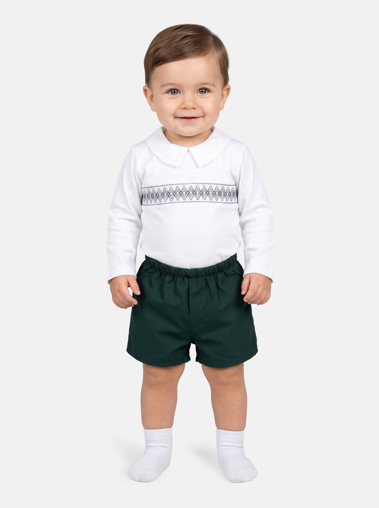 Baby Boy Lucero Collection 2-Piece Smocked Top & Jam Pants Set - Emerald Green