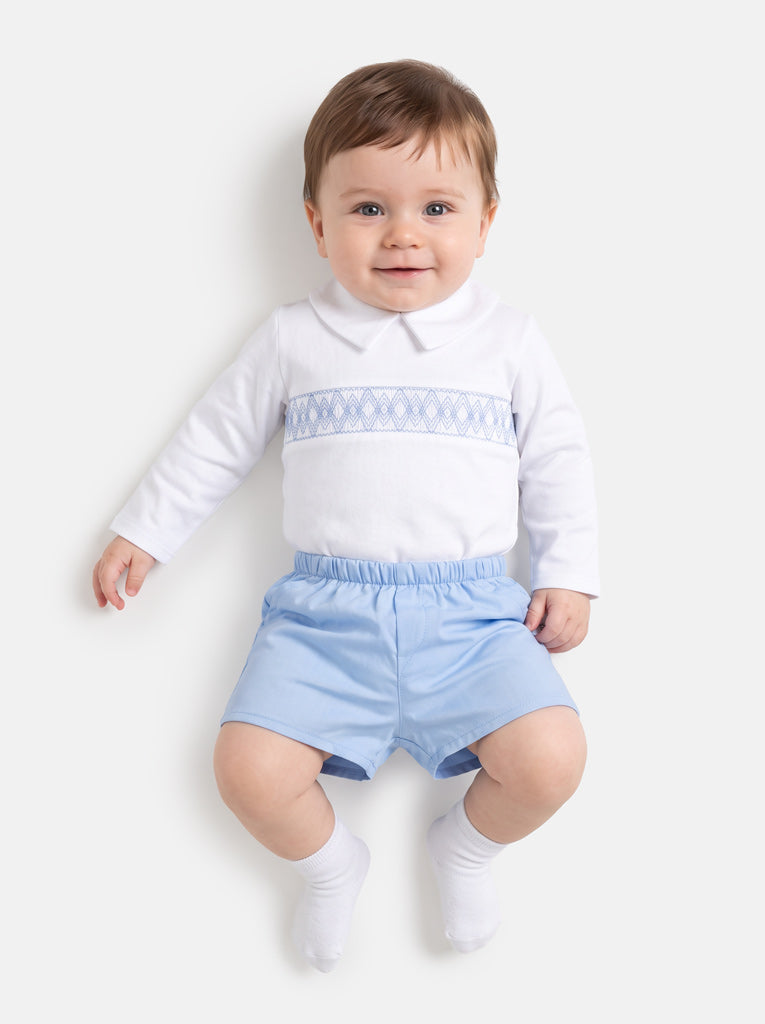 Baby Boy Lucero Collection 2-Piece Smocked Top & Jam Pants Set - Baby Blue