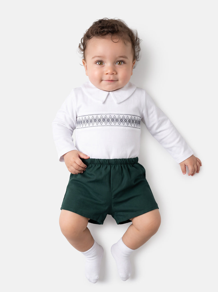 Baby Boy Lucero Collection 2-Piece Smocked Top & Jam Pants Set - Emerald Green
