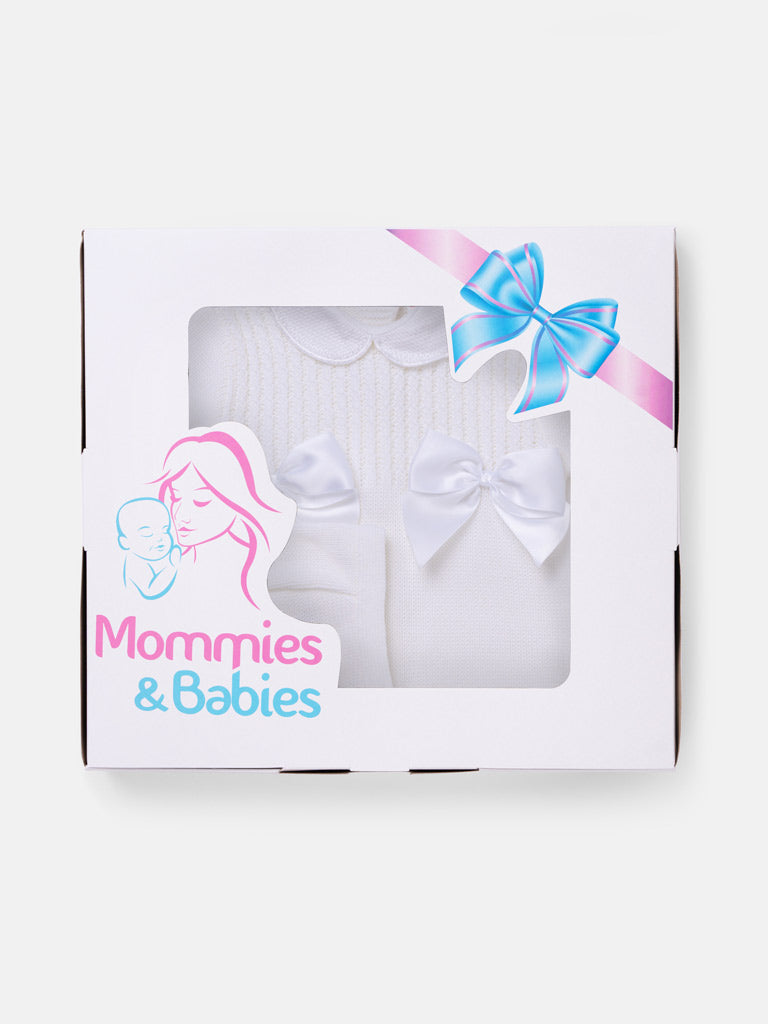 Baby Girl Grow 2-piece with Bow Gift Box Set - Ivory