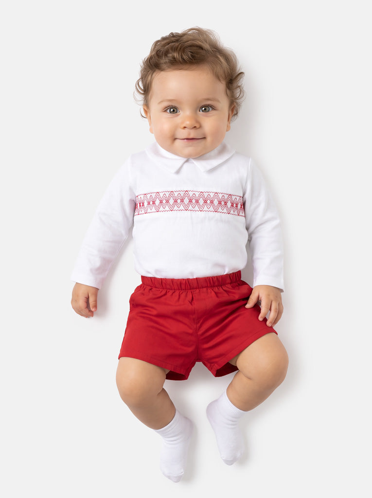 Baby Boy Lucero Collection 2-Piece Smocked Top & Jam Pants Set - Red