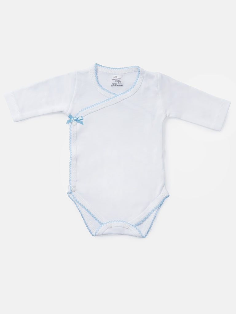 Newborn Essentials 4-Piece Gift Box Set with Wavy Lace - Baby Blue