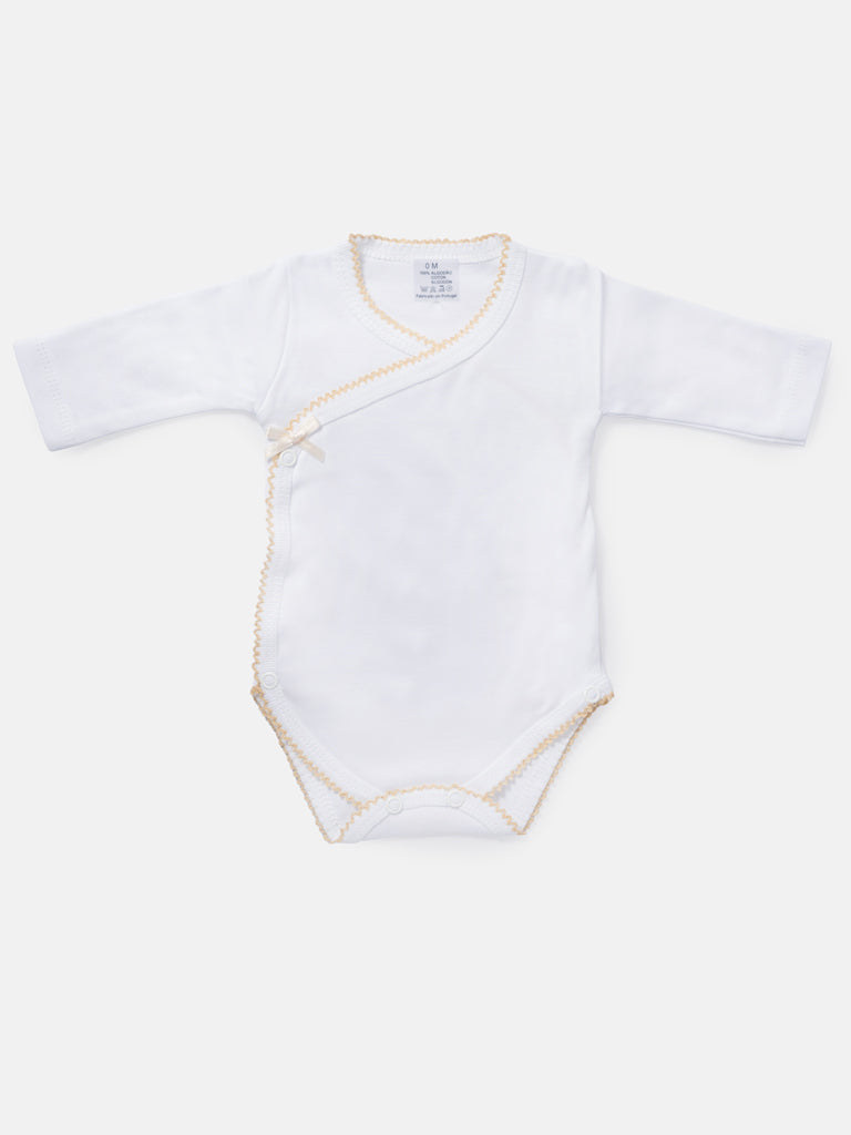 Newborn Essentials 4-Piece Gift Box Set with Wavy Lace - Beige