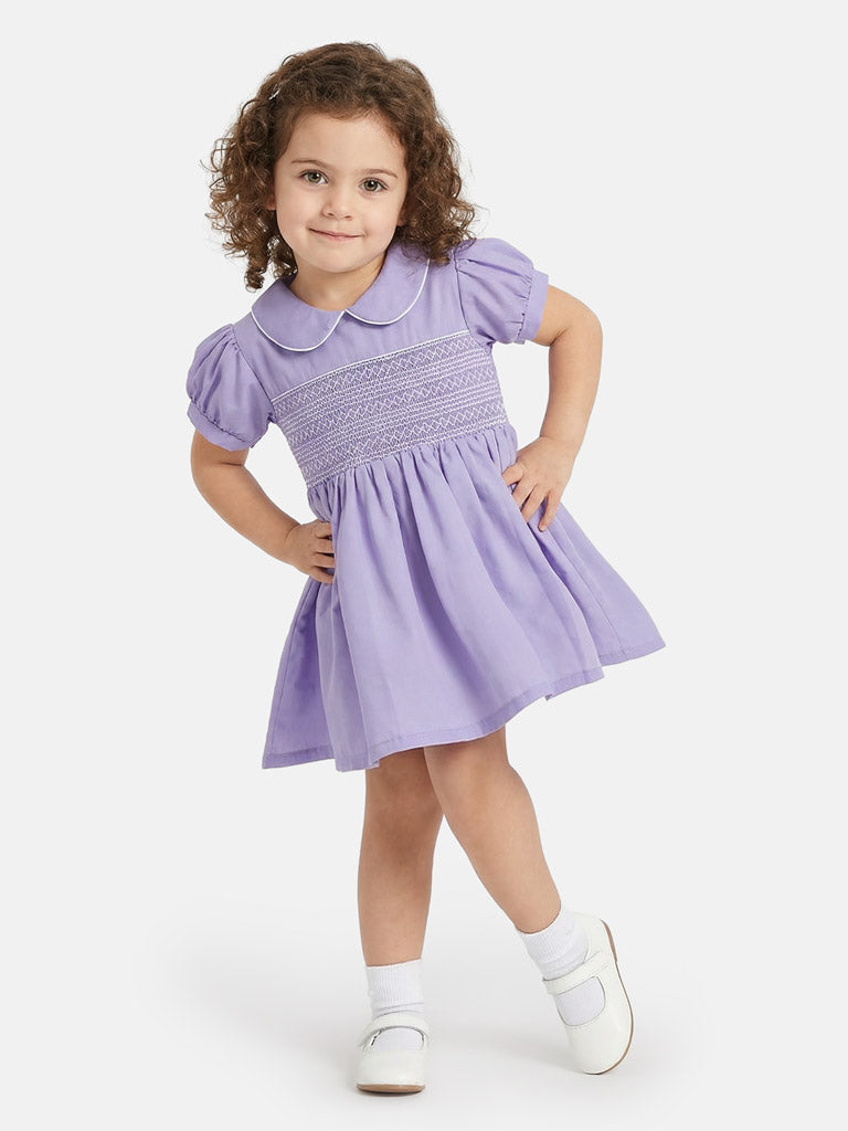 Baby Girl Marina Collection Smocked Dress - Lilac Purple