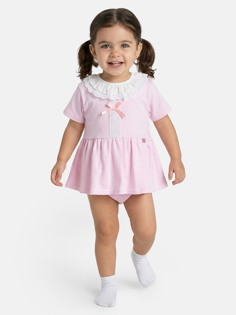 Baby Girl Dora Collection Dress with Bloomers - Baby Pink