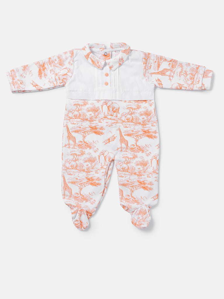 Baby Grow Safari Collection with Buttons - Orange