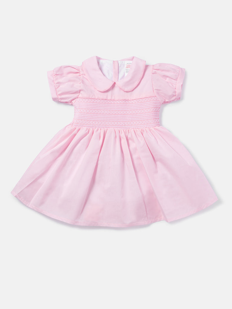 Baby Girl Marina Collection Smocked Dress - Baby Pink
