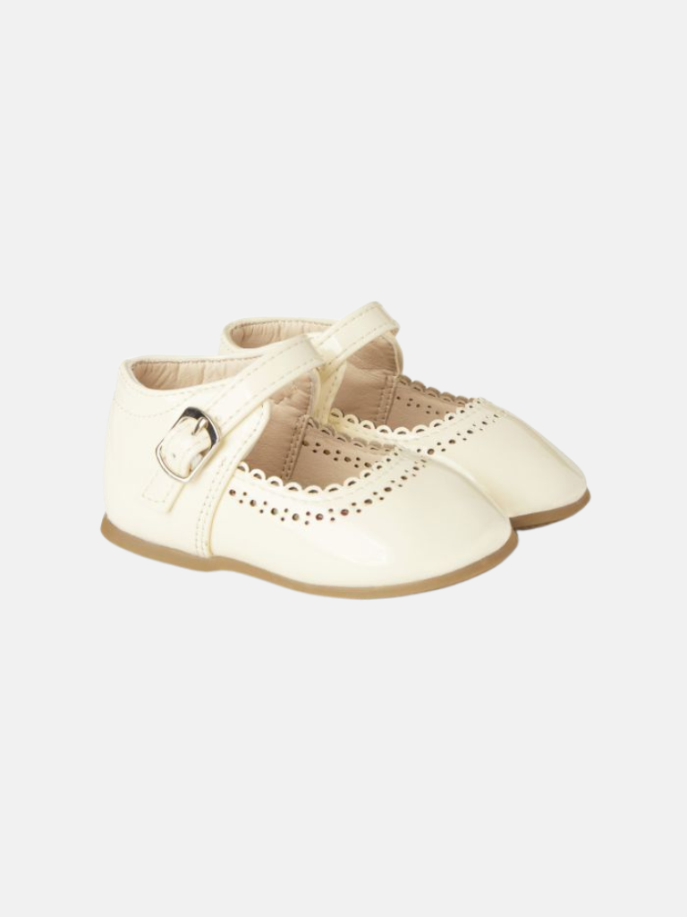 Girls Elegant Hard Soled Shoe Debbie - Cream