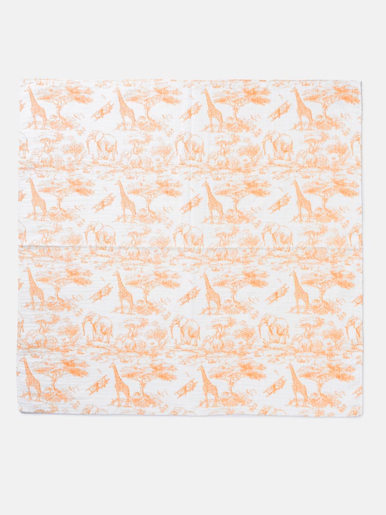 Baby Safari Collection Muslin Square - Orange