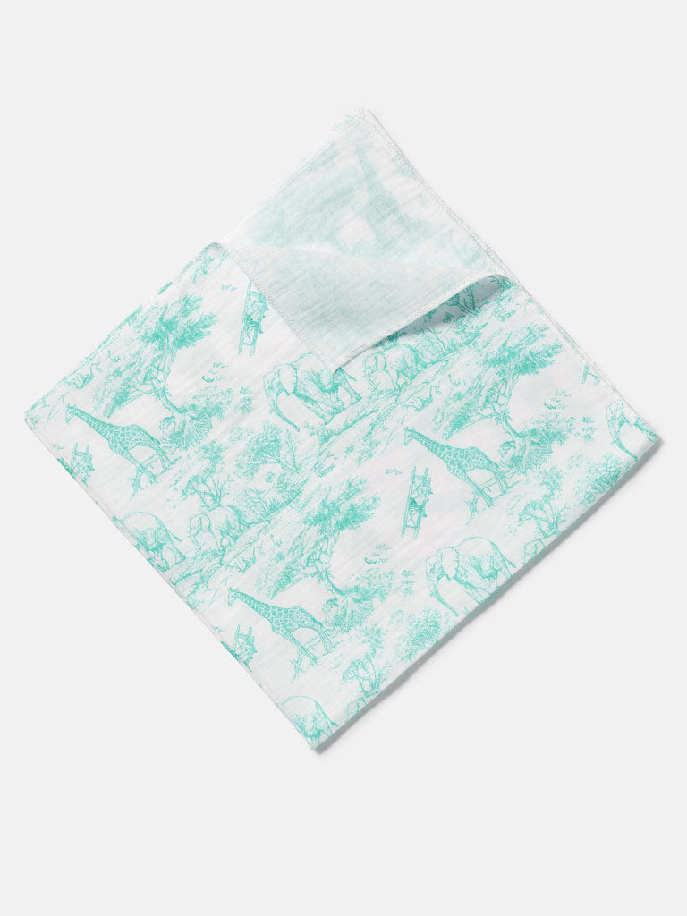 Baby Safari Collection Muslin Square - Mint Green
