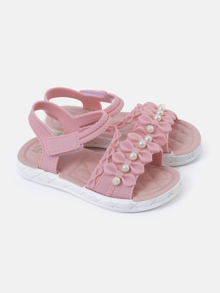 Baby Girl Hannah Collection Jelly Sandals with pearls - Pink