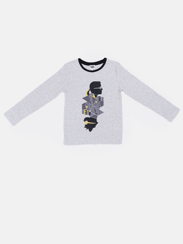 Boys KARL LAGERFELD Long Sleeve Top – Grey