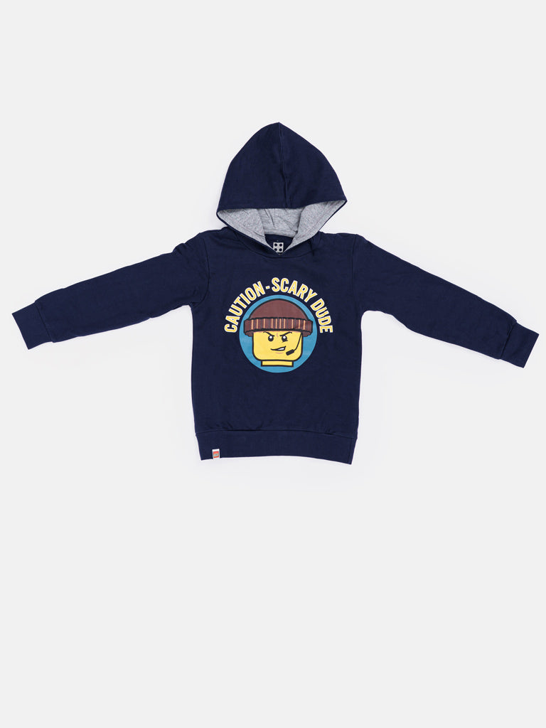 Boys "Scary Dude" Graphic Hoodie – Navy Blue