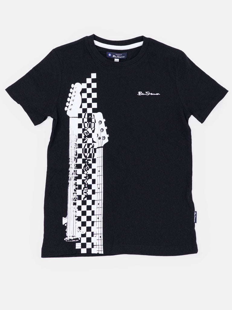 Boys BEN SHERMAN Guitar Neck Graphic T-Shirt – Black