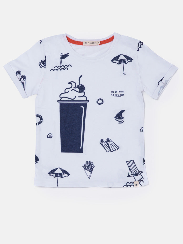 Boys BILLYBANDIT Summer Graphic T-Shirt – White