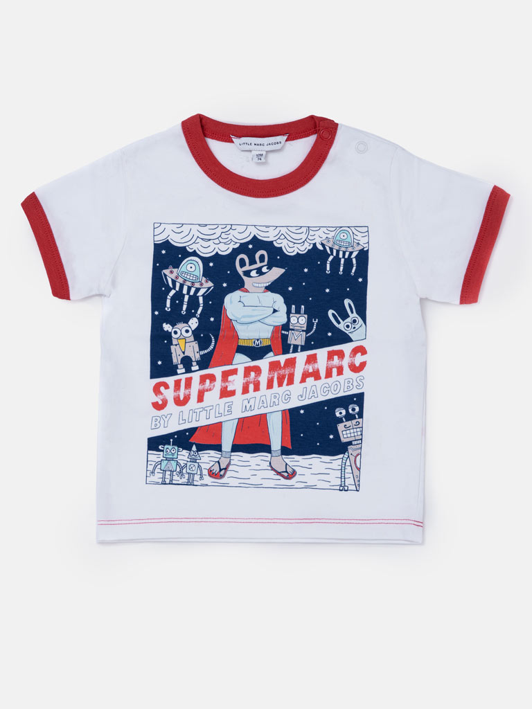 Boys "Supermarc" by LITTLE MARC JACOBS T-Shirt – White