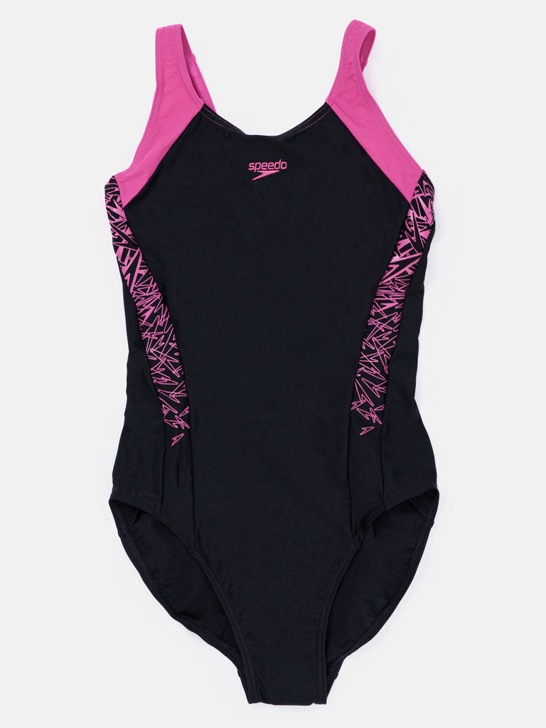 Girls SPEEDO One-Piece Swimsuit – Black & Pink