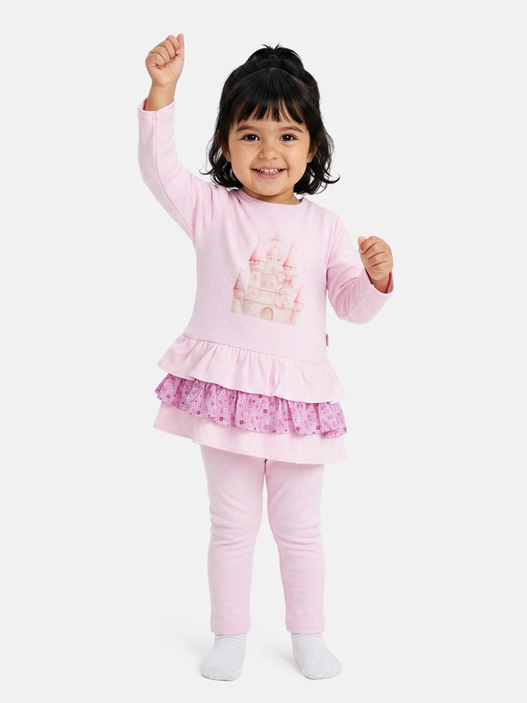Baby Girl Top & Leggings Set - Castle Collection - Pink