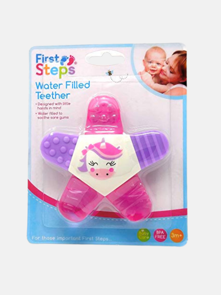 Baby Water Filled Unicorn Star Teether-Pink and Purple
