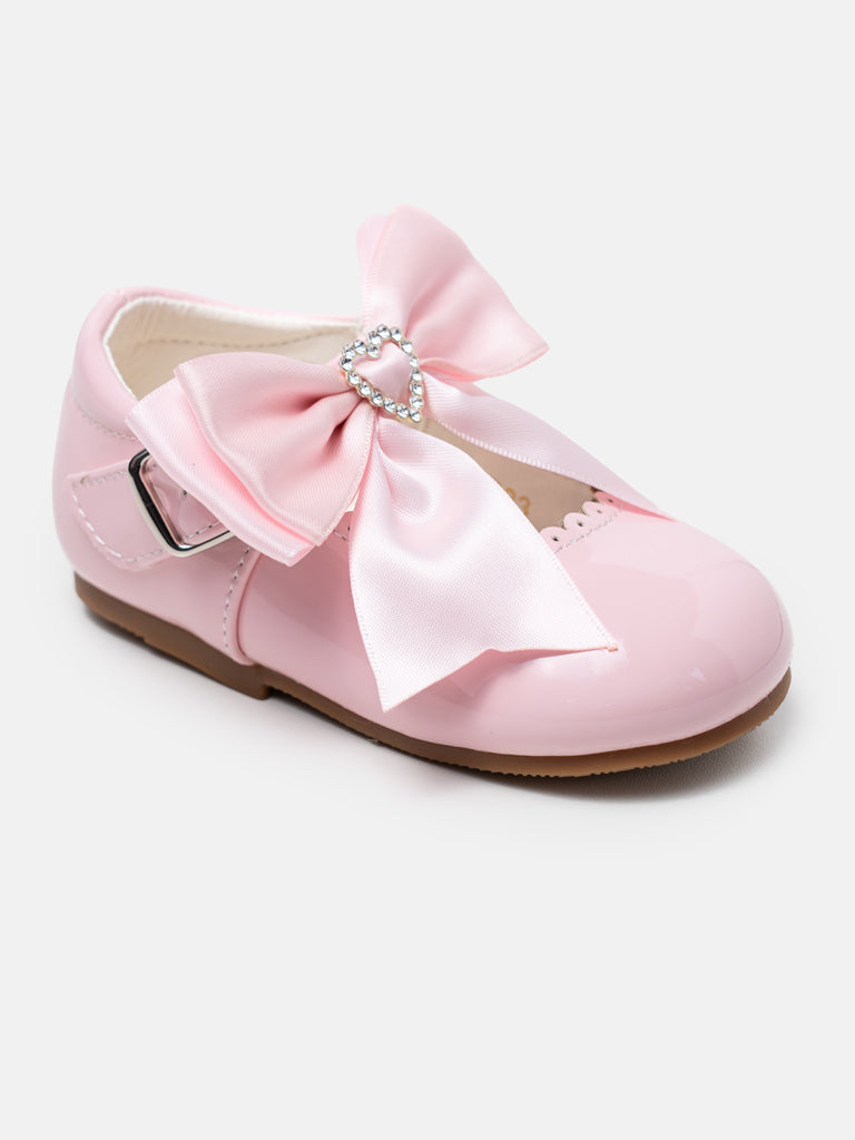 Baby Girl Mary-Jane Diamond Heart Shoes TIA Collection - Pink