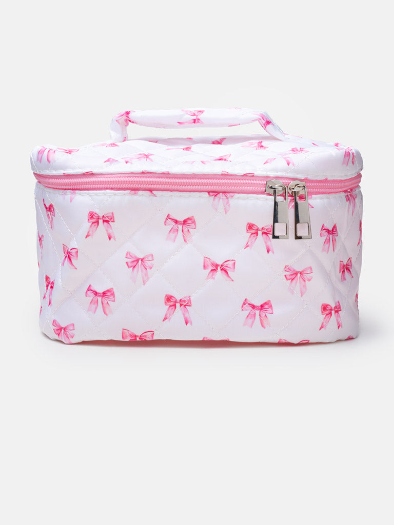 Mommy’s Quilted Bow Essential Bag - White & Pink