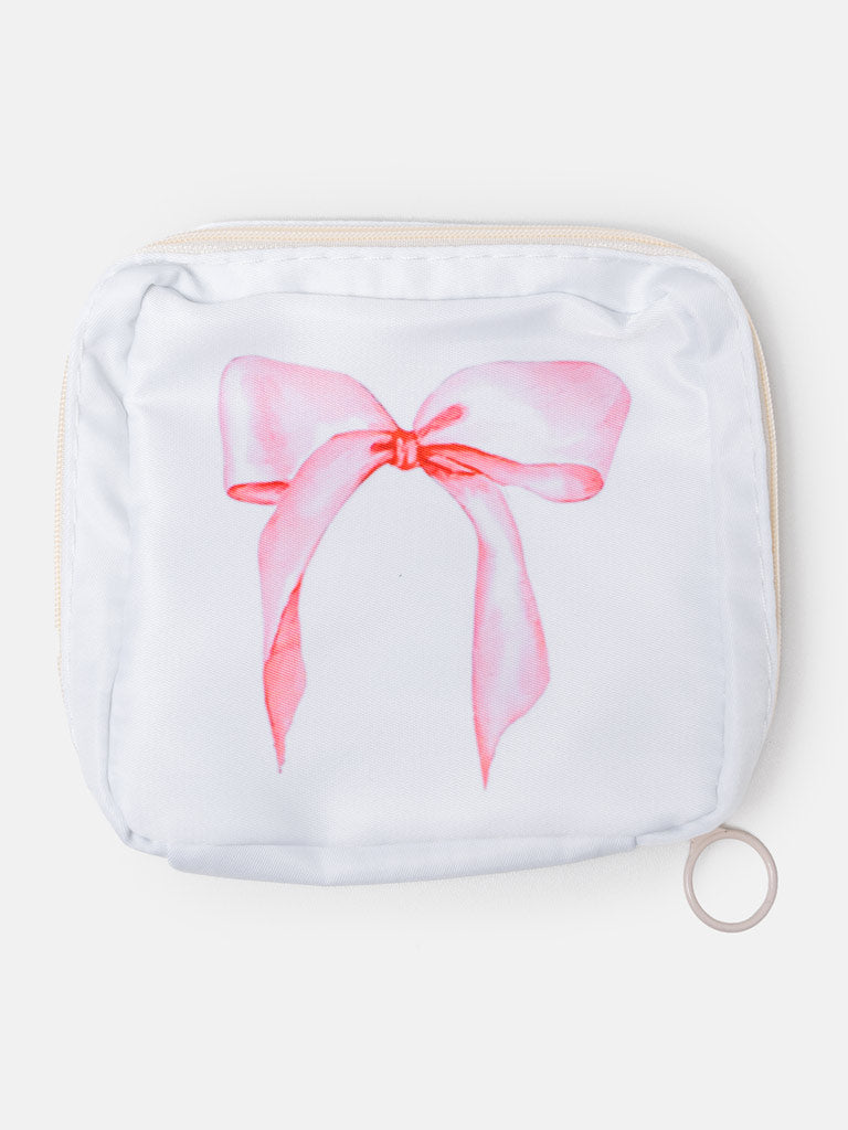 Mommy’s Pink Bow Essential Bag - White & Pink