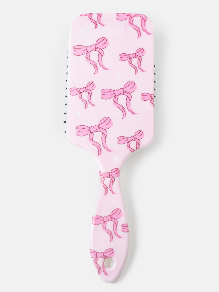 Mommy Hair Brush with Bow Print - Pink