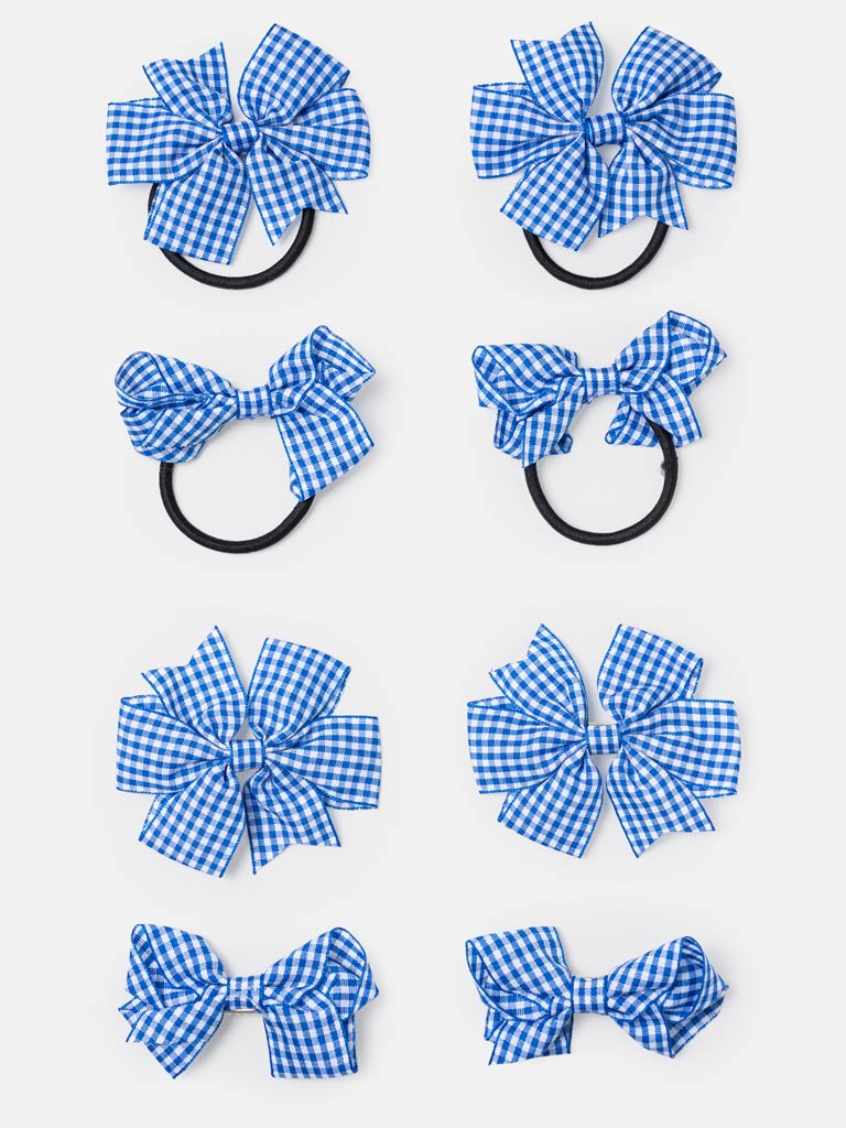 Baby Girl School Hair 8-Piece Bobble & Clip Set - Royal Blue