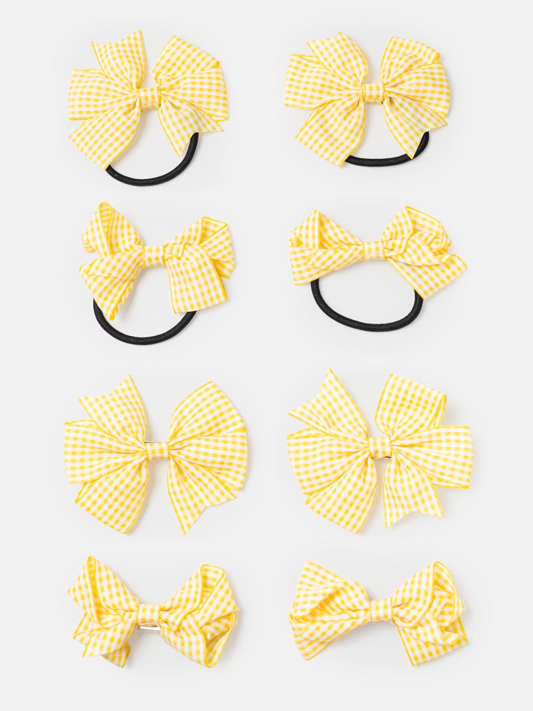 Baby Girl School Hair 8-Piece Bobble & Clip Set - Yellow