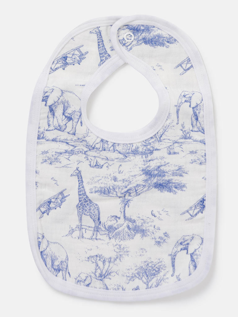 Baby Bib - Safari Collection - Baby Blue