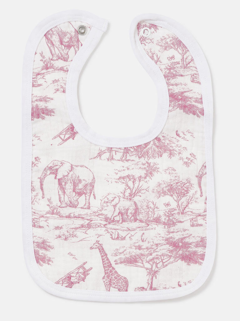 Baby Bib - Safari Collection - Baby Pink