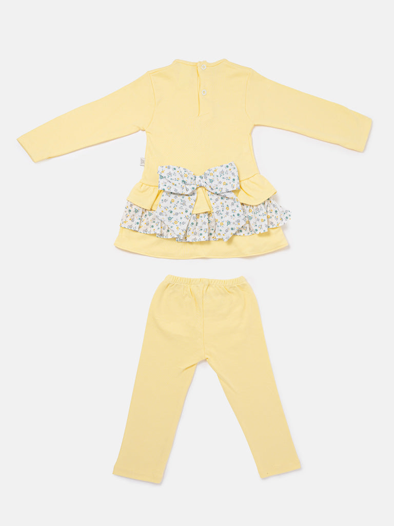 Baby Girl Top & Leggings Set - Carousel Collection - Lemon Yellow