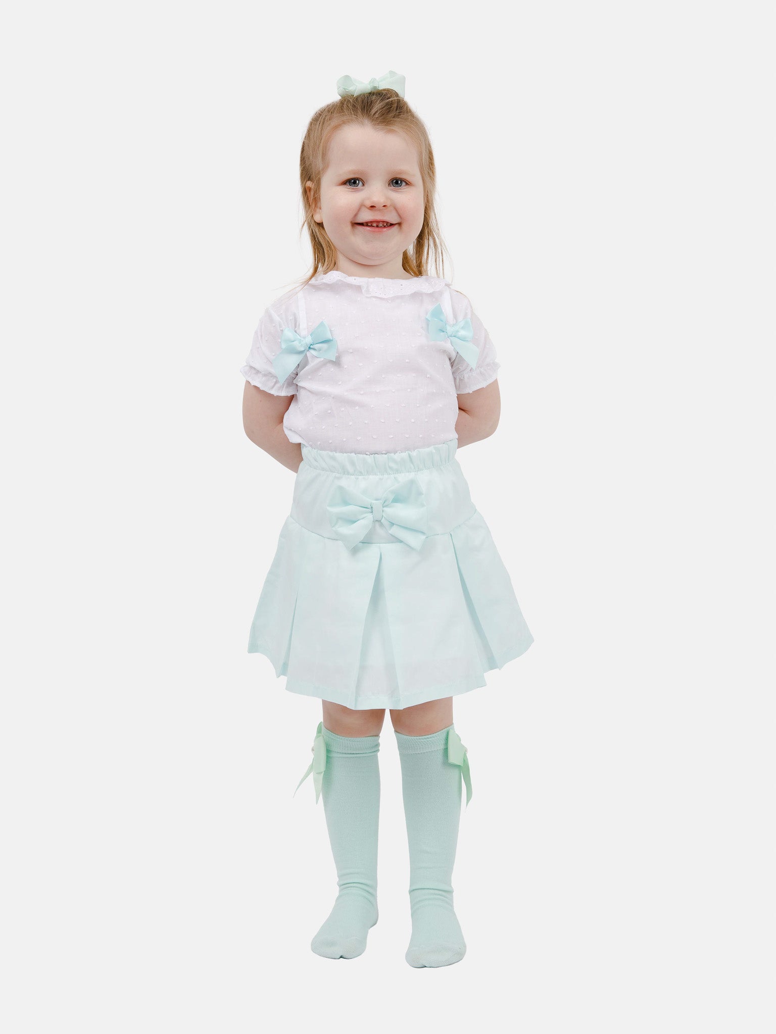 Baby Girl Alba Collection 2-piece Spanish Set - Aqua