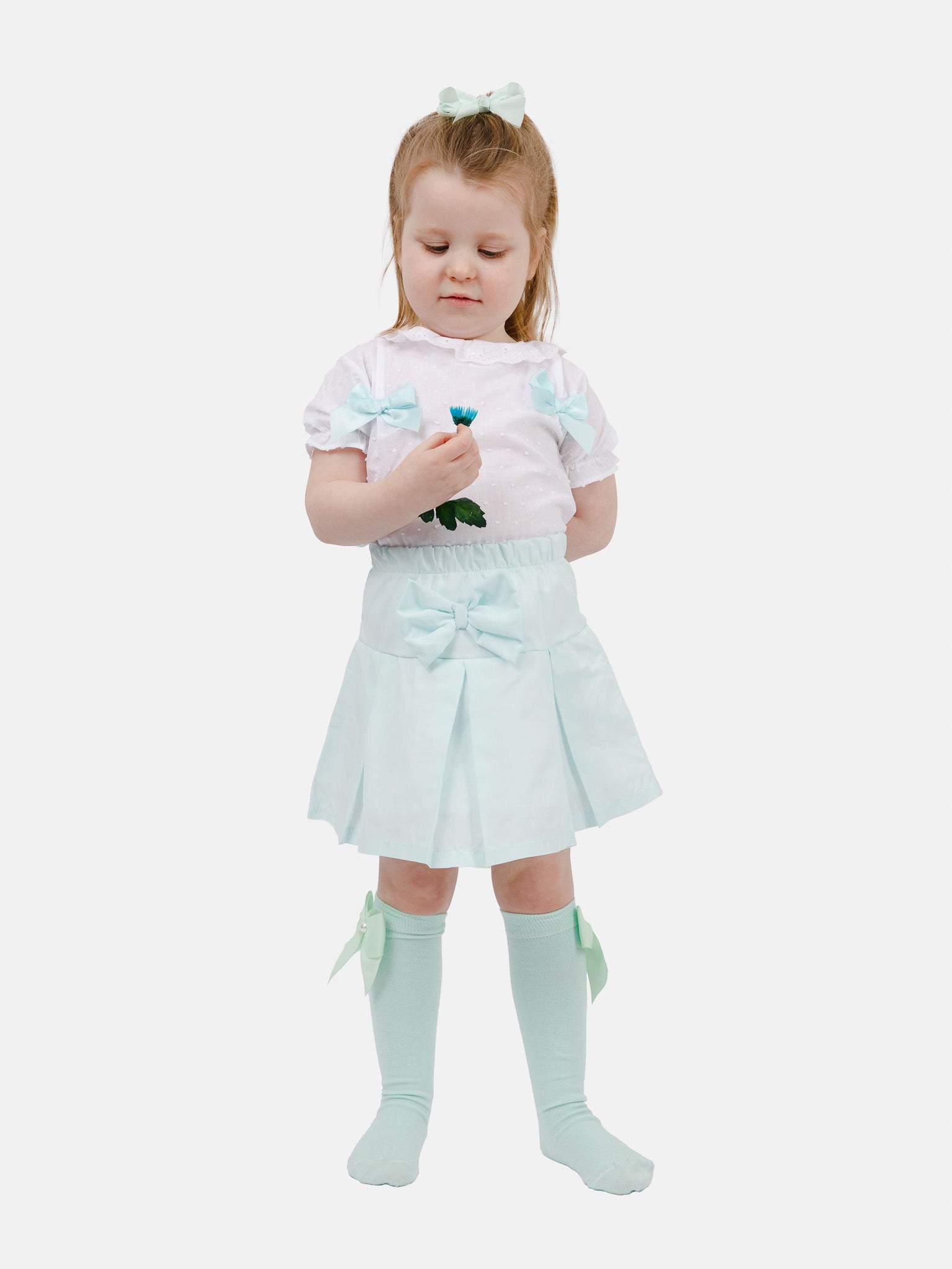 Baby Girl Alba Collection 2-piece Spanish Set - Aqua