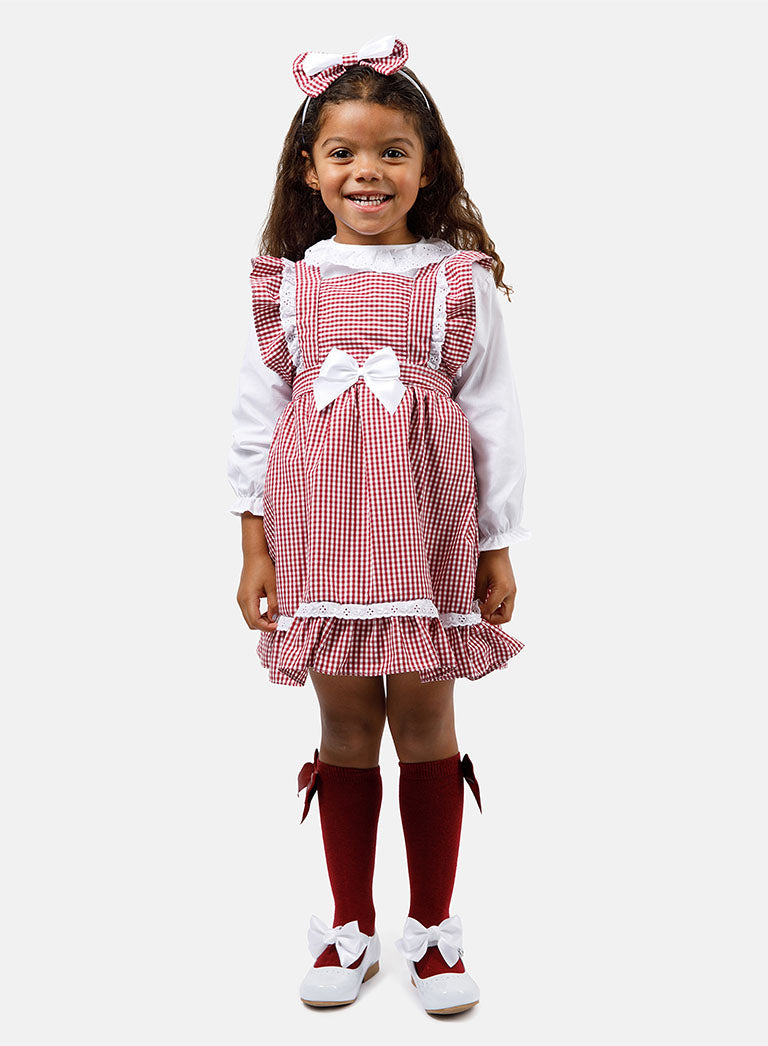 Baby Girl 5-Piece School Uniform Set - Cherry