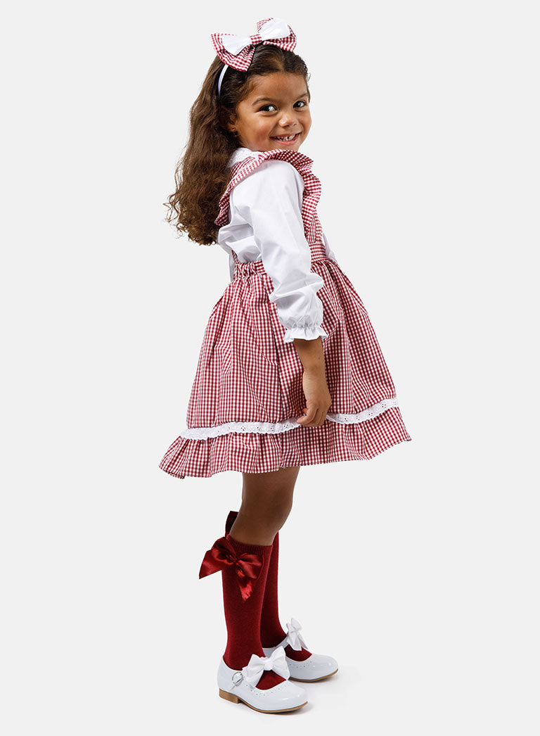 Baby Girl 5-Piece School Uniform Set - Cherry