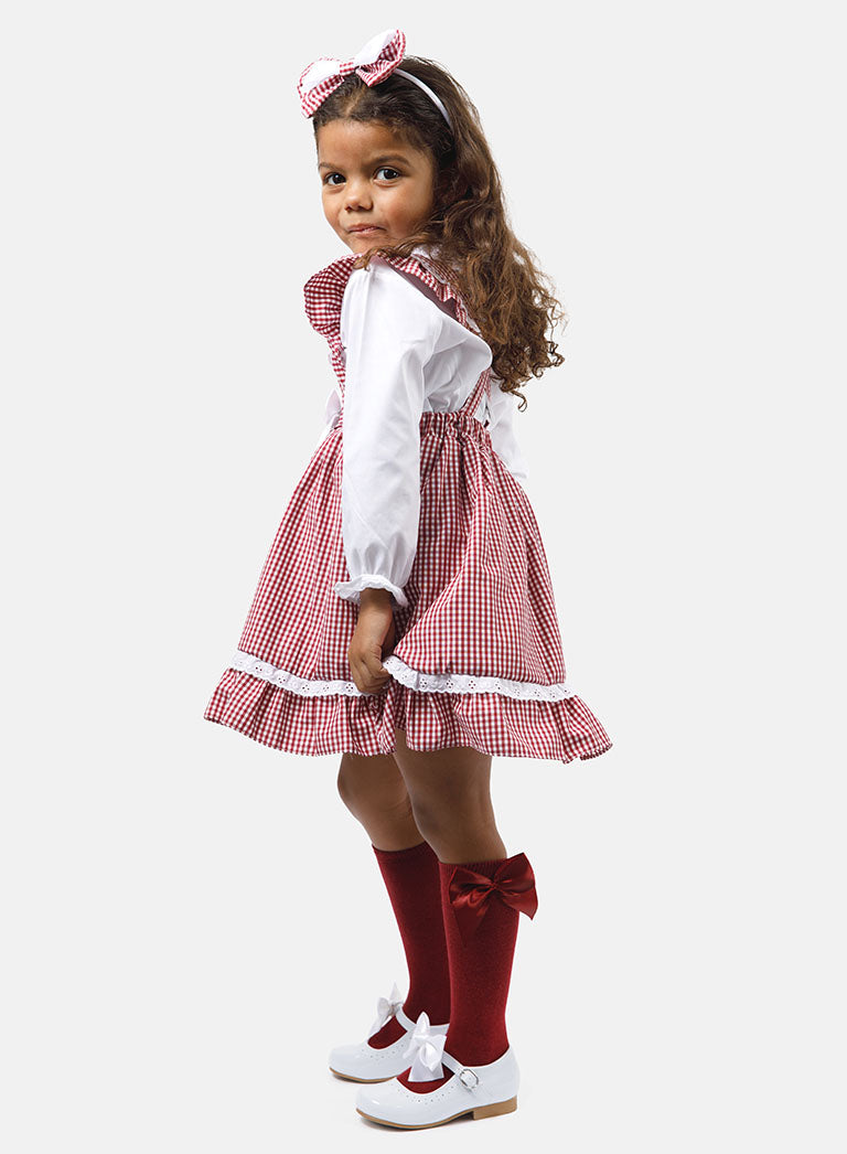 Baby Girl 5-Piece School Uniform Set - Cherry