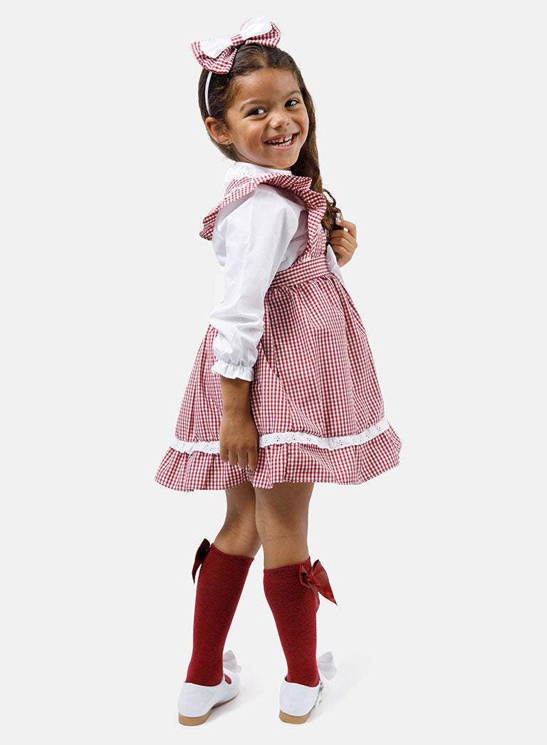 Baby Girl 5-Piece School Uniform Set - Cherry
