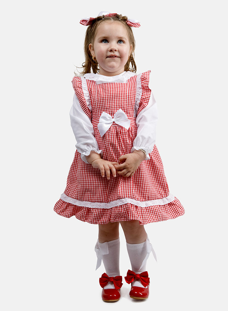 Baby Girl 5-Piece School Uniform Set - Red