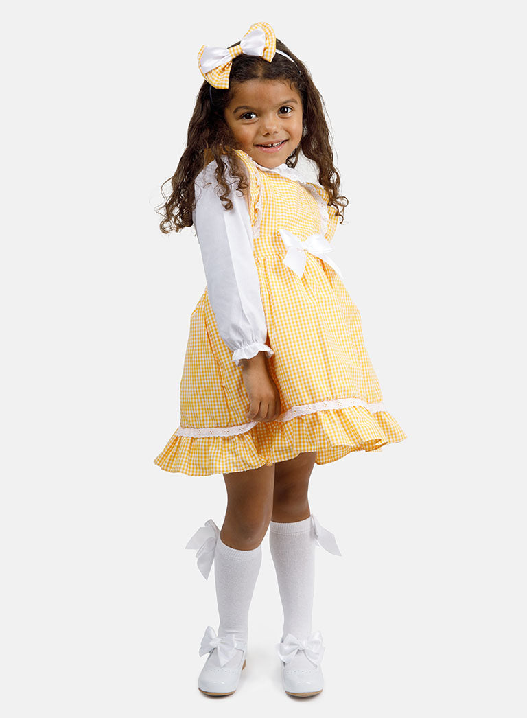 Baby Girl 5-Piece School Uniform Set - Yellow