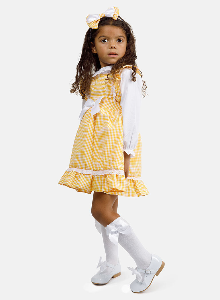 Baby Girl 5-Piece School Uniform Set - Yellow