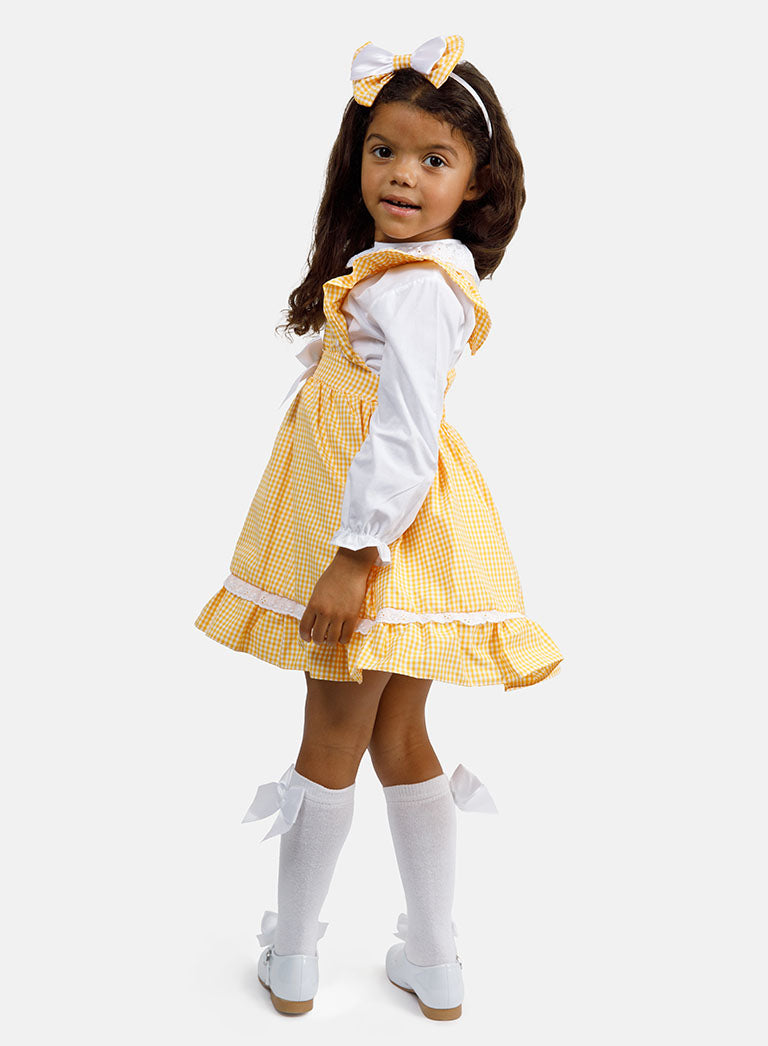 Baby Girl 5-Piece School Uniform Set - Yellow